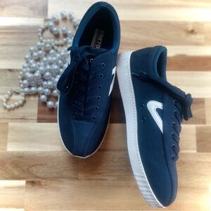 TRETORN | 8 / 39 | Nylite Plus Navy Suede Lace Up Low Platform Tennis Sneakers